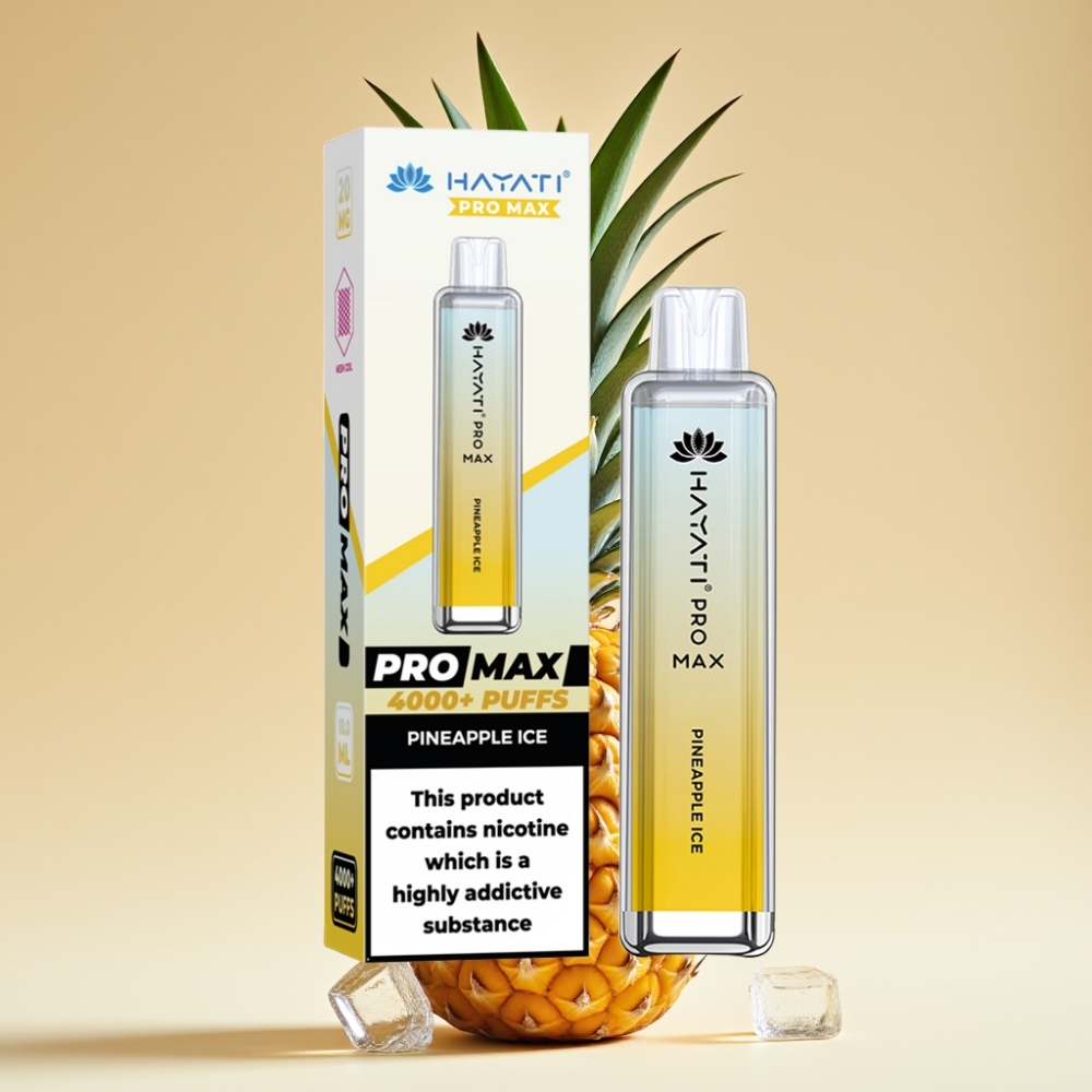 Hayati Pro Max 4000 Pufova Jednokratni Vape Ananas Ledena sa 1400mAh Baterijom i Dual 1.1 Ohm Mesh Coil