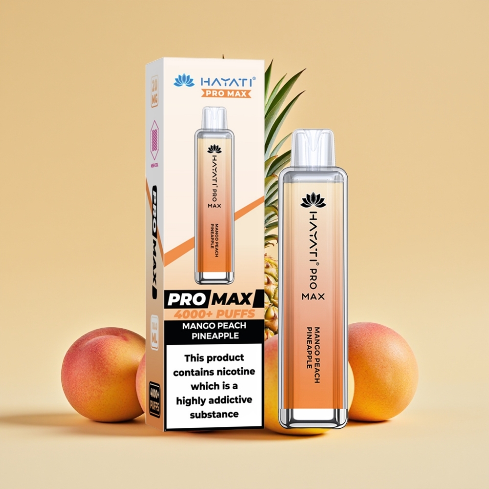 Hayati Pro Max 4000 Pufova Jednokratni Vape Mango Breskva Ananas, 1400mAh, Dual Mesh Coil