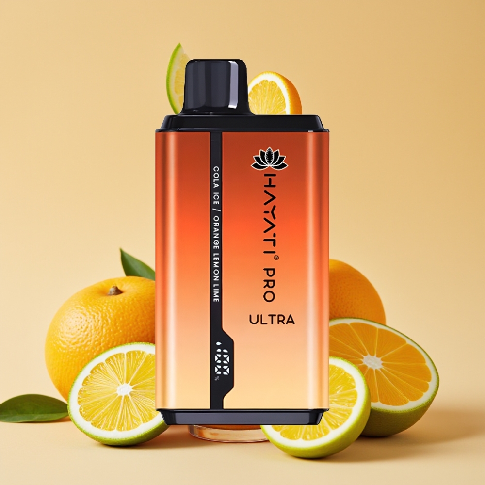 Hayati Pro Ultra 15000 Puffs Dispozabil Vape Kola Led Narandža Limun & Limeta 2×12ml 2% Nikotina