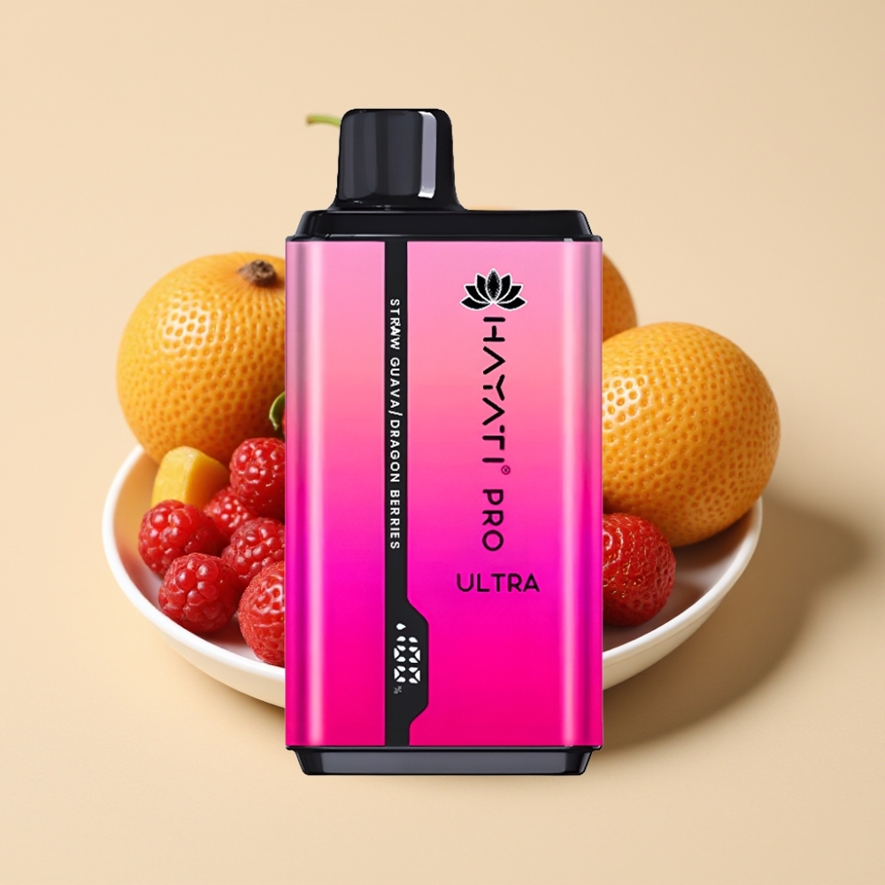 Hayati Pro Ultra 15000 Puffs Dizpozejbl Vape Jagoda Guava Zmajsko Voće - 24ml, 2% Nikotina, 850mAh Baterija