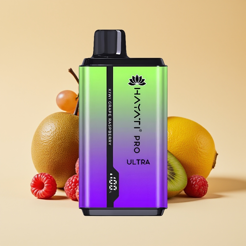 Hayati Pro Ultra 15000 Puffs Jednokratni Vape 2×12ml 2% Nikotina Kiwi Grožđe Malina