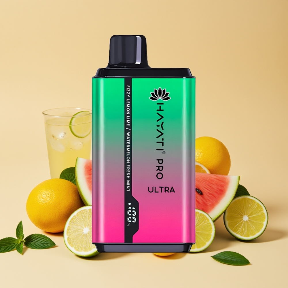 Hayati Pro Ultra 15000 Puffs Jednokratni Vape Gazirana Limeta & Lubenica Sveža Nana
