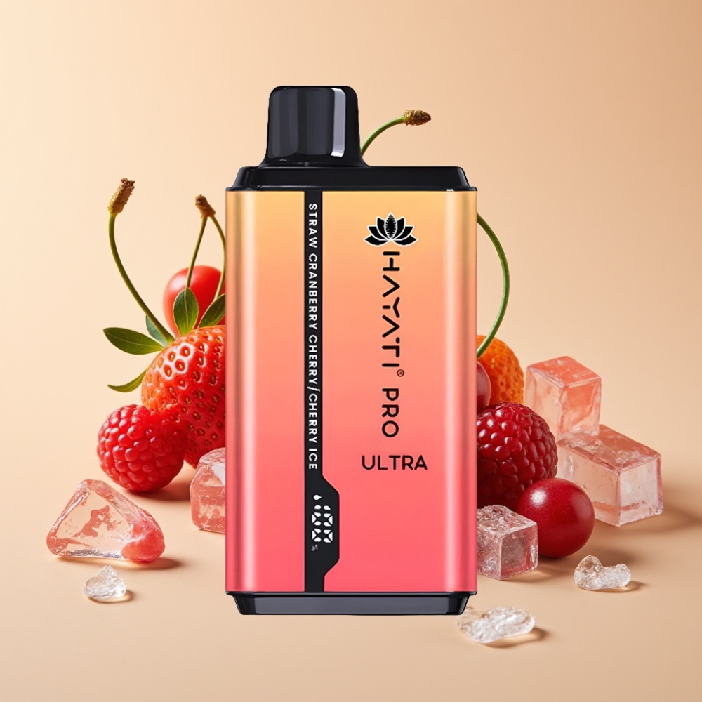 Hayati Pro Ultra 15000 Puffs Jednokratni Vape Jagoda Brusnica Trešnja Led sa 2×12ml tečnosti i 2% nikotina