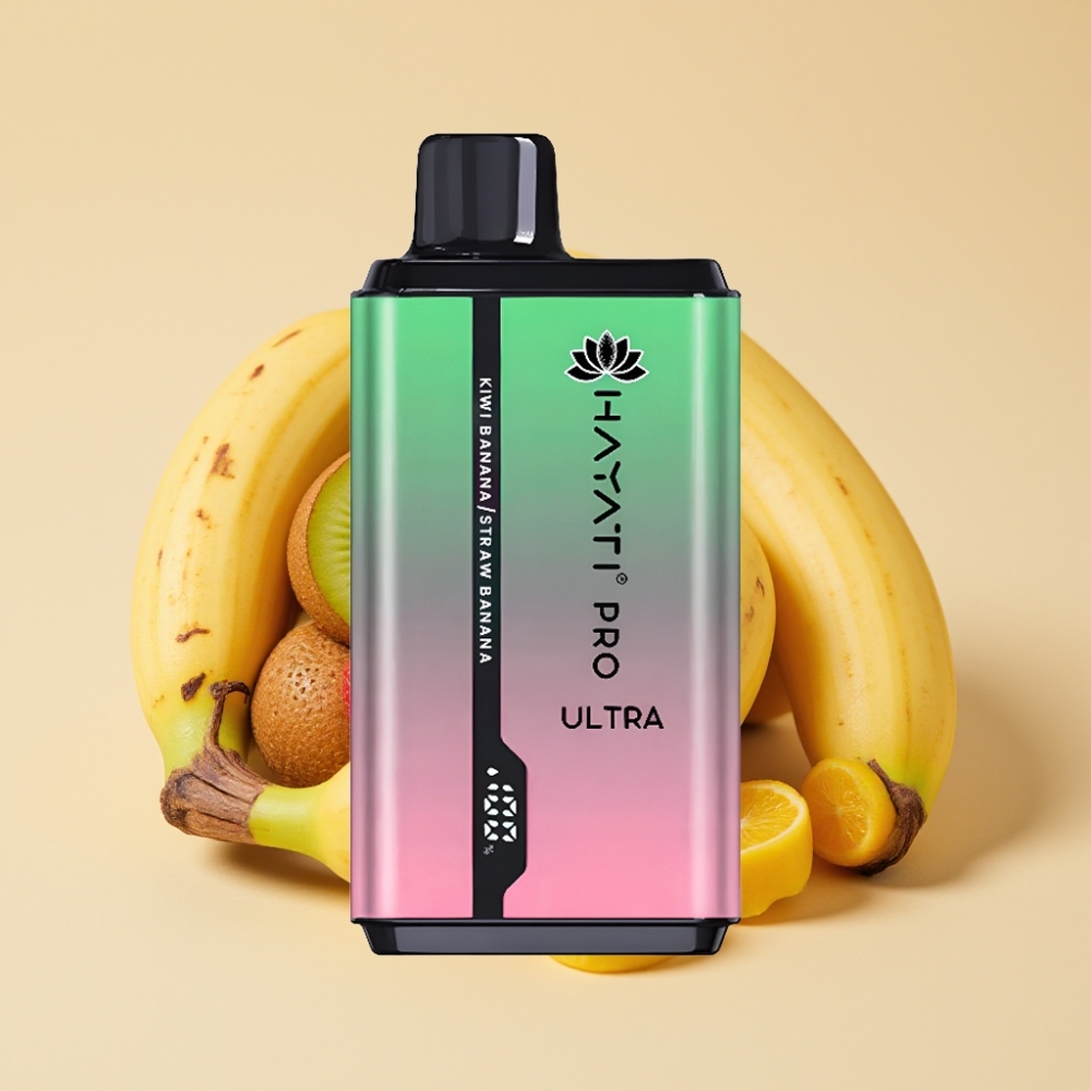 Hayati Pro Ultra 15000 Puffs Jednokratni Vape Kiwi Banana Jagoda Banana – 850mAh, 2×12ml, 2% Nicotine, 49 Aroma