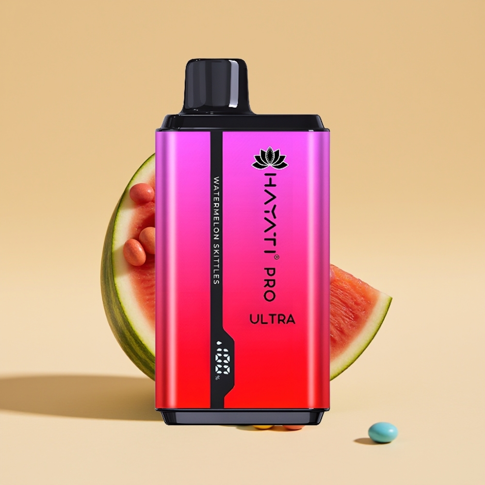 Hayati Pro Ultra 15000 Puffs Jednokratni Vape Lubenica Skittles 2×12ml 2% Nikotin