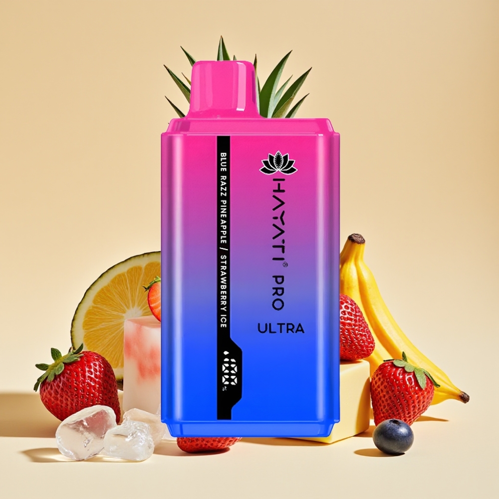 Hayati Pro Ultra 15000 Puffs Jednokratni Vape Plava Malina Ananas Jagoda Led 2×12ml 2%