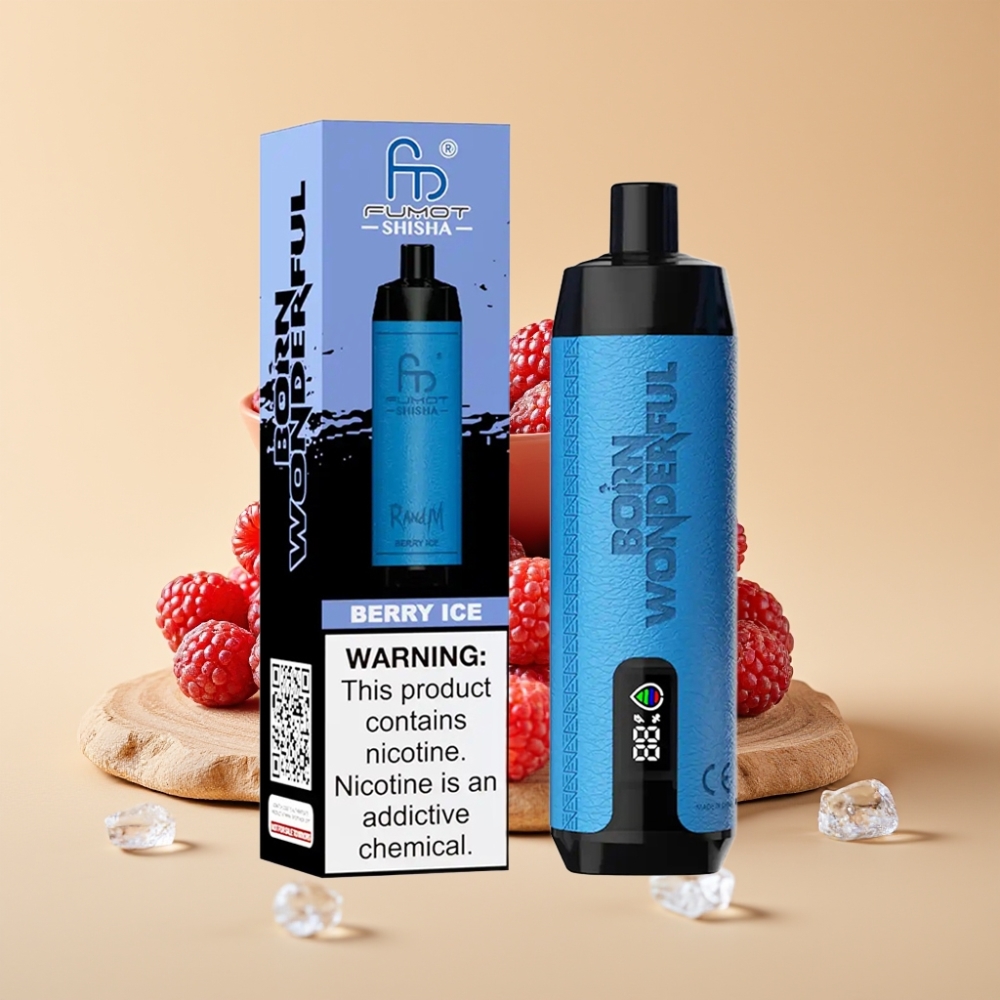 RandM Fumot Shisha 10000 Puffs Jednokratni Vape - Jagoda Led 18ml, 850mAh, Type-C