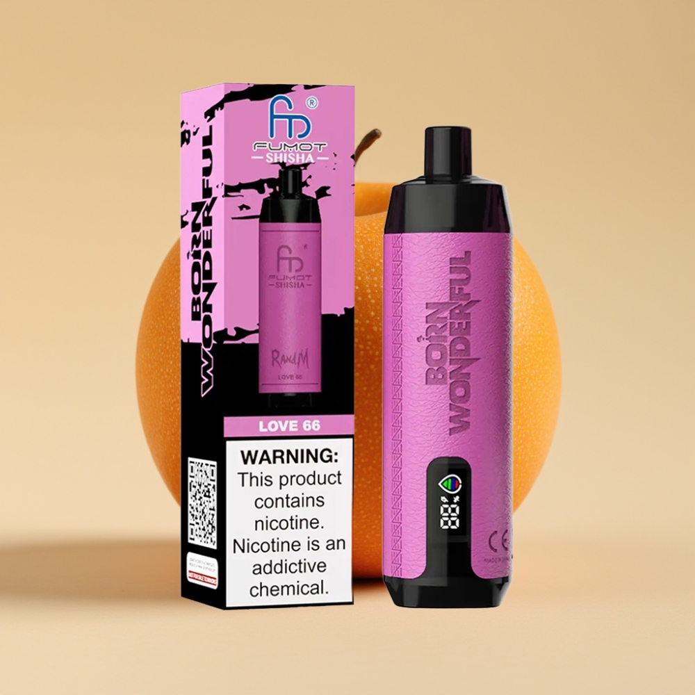 RandM Fumot Shisha 10000 Puffs Jednokratni Vape Ljubav 66 sa LED Indikatorom, 18ml Tecnosti, 850mAh Baterijom