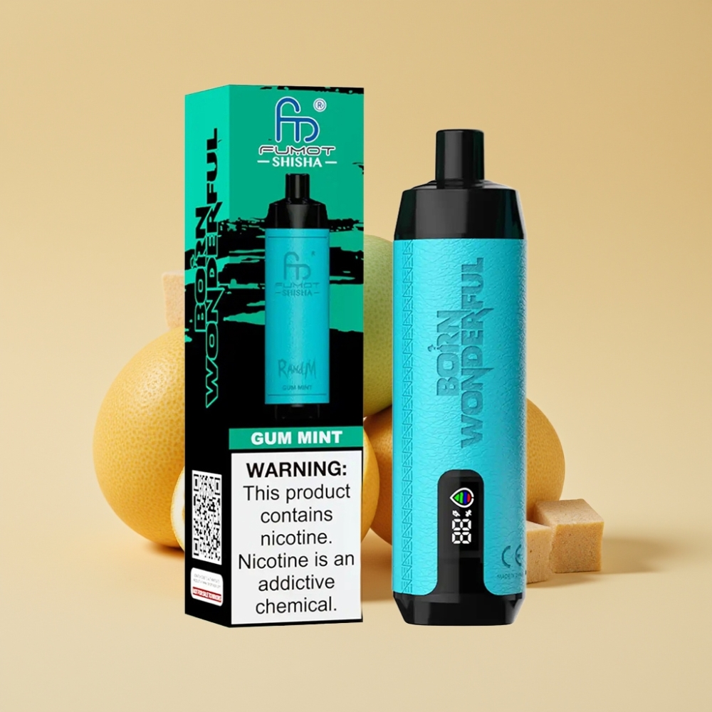 RandM Fumot Shisha 10000 Pufova Jednokratni Vape Žvakaća Menta 18ml 0.5% Nikotina