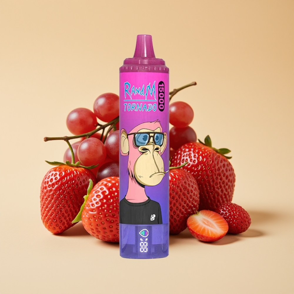 RandM Fumot Tornado 15000 Puffs Dispozabil Vape Jagoda Grožđe 25ml 850mAh Type-C Mesh Coil