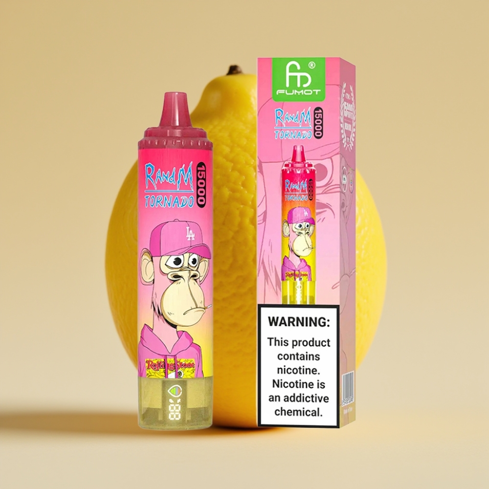 RandM Fumot Tornado 15000 Puffs Dispozabil Vape Limun sa LCD ekranom i Type-C punjenjem