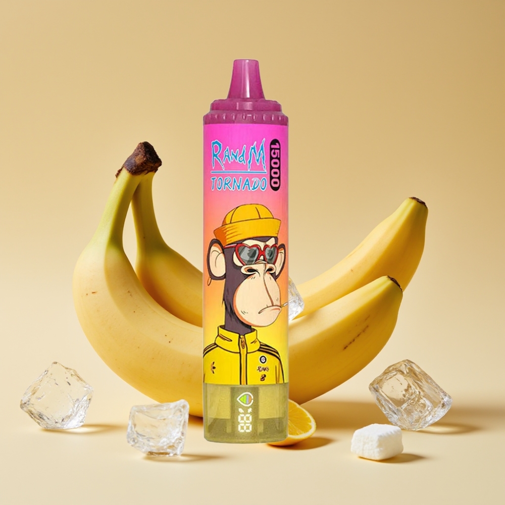 RandM Fumot Tornado 15000 Puffs Jednokratni Vape Banana Ice - 25ml, 850mAh, Mesh Coil, Type-C