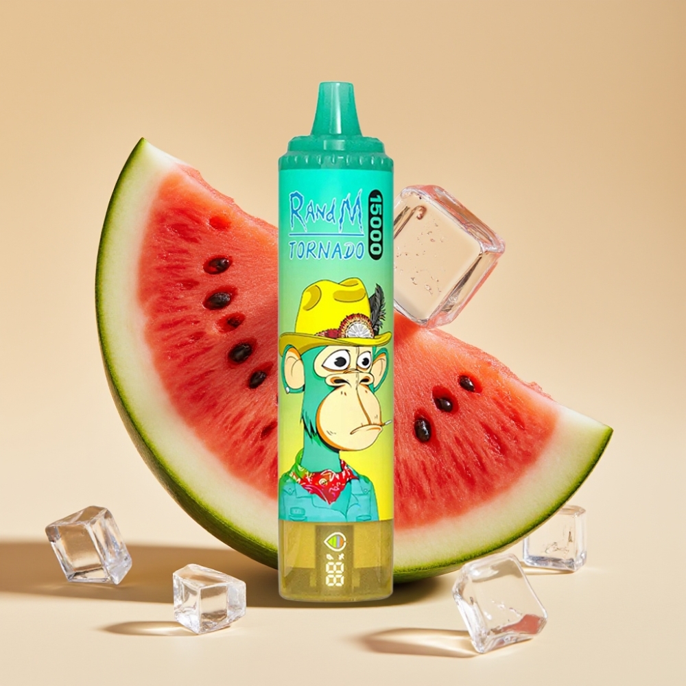 RandM Fumot Tornado 15000 Puffs Jednokratni Vape Bubanj Led (Watermelon Ice) 25ml, 850mAh, Mesh Coil