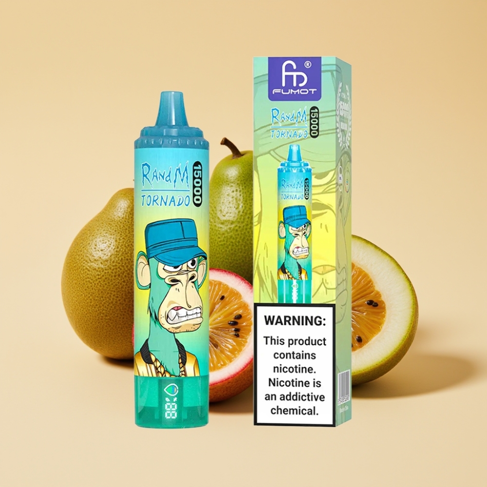 RandM Fumot Tornado 15000 Puffs Jednokratni Vape Kiwi Pasija Guava 25ml 850mAh