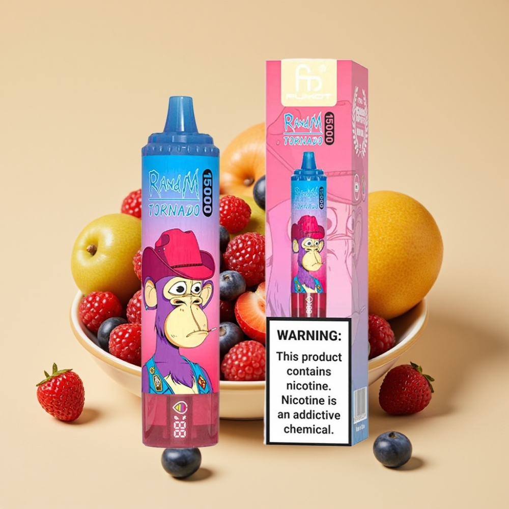 RandM Fumot Tornado 15000 Puffs Jednokratni Vape Mešane Bobice sa LCD Ekranom i Type-C Punjenjem