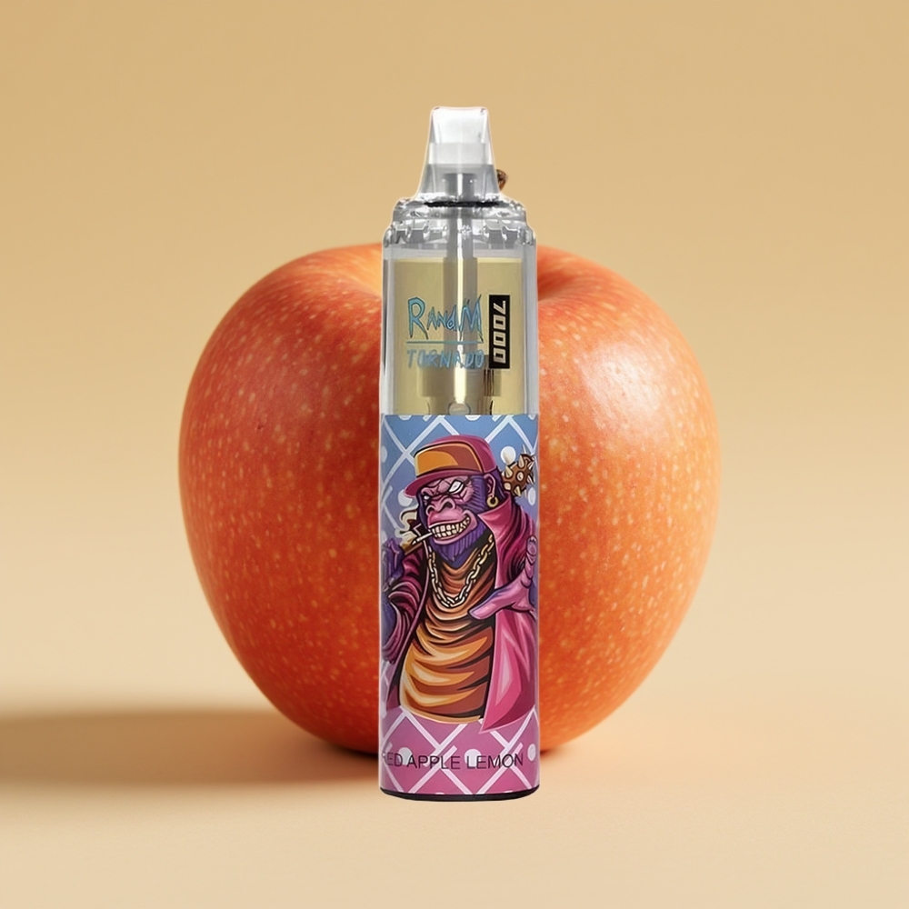 RandM Fumot Tornado 7000 Jednokratni Vape 14ML 850MAH Crvena Jabuka Limun Mesh Coil Type-C