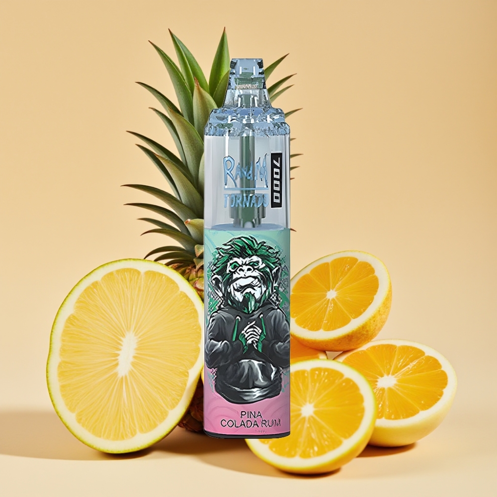 RandM Fumot Tornado 7000 Jednokratni Vape 14ML 850MAH Mesh Coil Type-C Pina Colada Rum