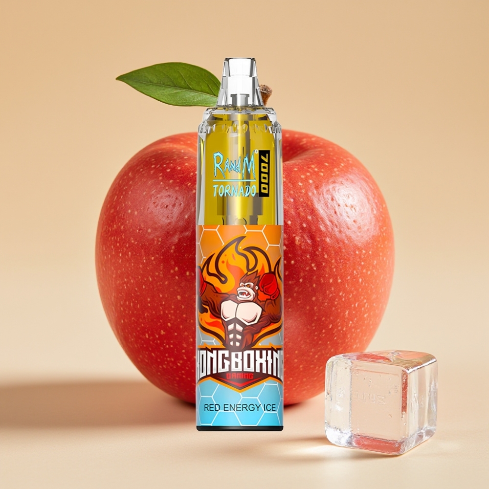 RandM Fumot Tornado 7000 Jednokratni Vape 14ML 850MAH Mesh Coil Type-C RGB Air-Adjustable Crvena Energija Led