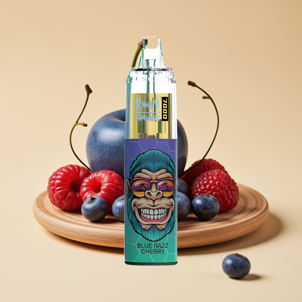 RandM Fumot Tornado 7000 Jednokratni Vape Plava Malina Trešnja 7000 Puffs 14ML 850MAH Mesh Coil