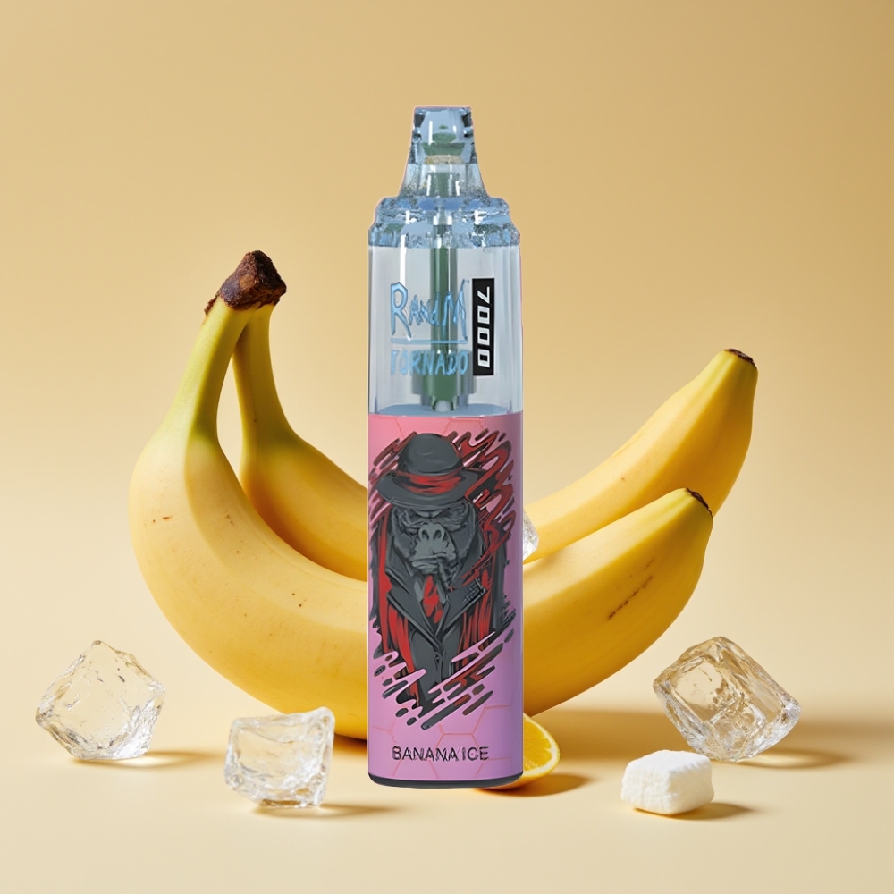 RandM Fumot Tornado 7000 Puffs Jednokratni Vape Banana Ice, 14ML, Mesh Coil, Air-Adjustable