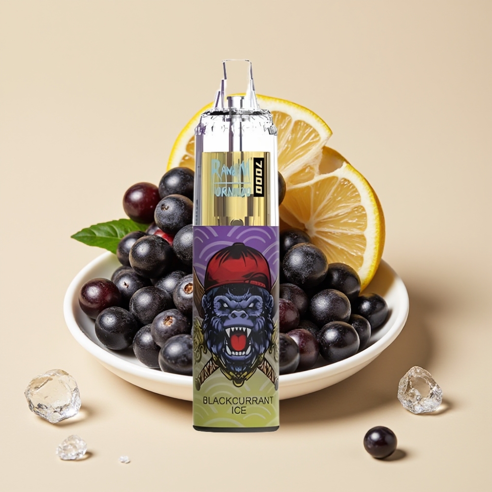 RandM Fumot Tornado 7000 Puffs Jednokratni Vape Crna Ribizla Led sa 14 ML E-tečnosti i Mesh Coil