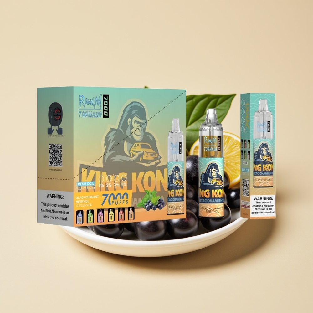 RandM Fumot Tornado 7000 Puffs Jednokratni Vape Crna Ribizla Mentol 14ML 850MAH Mesh