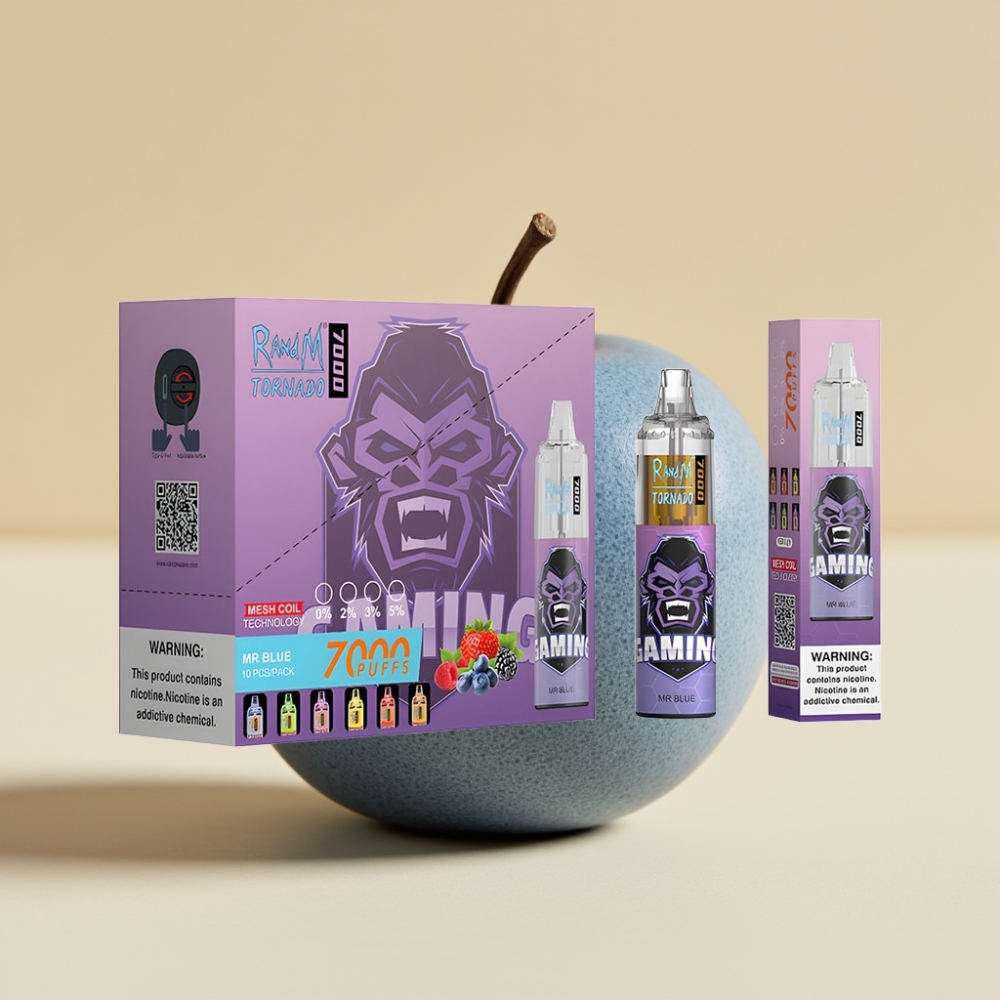 RandM Fumot Tornado 7000 Puffs Jednokratni Vape Dr. Plava sa 14 ML E-tečnosti i Mesh Coil