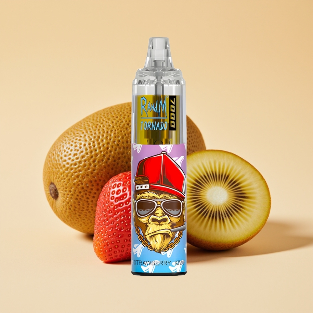 RandM Fumot Tornado 7000 Puffs Jednokratni Vape Jagoda-Kivi sa Mesh Coil i RGB Light