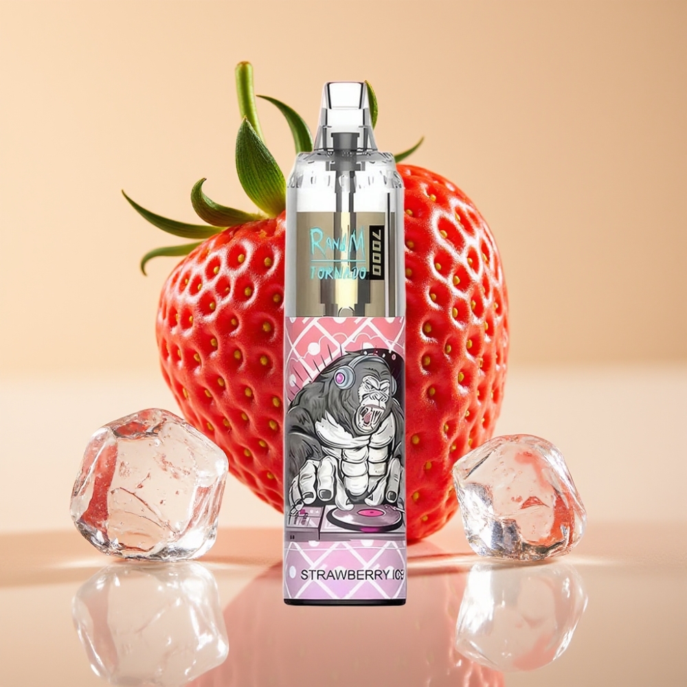 RandM Fumot Tornado 7000 Puffs Jednokratni Vape - Jagoda Led, 14ML, Mesh Coil, RGB, Type-C