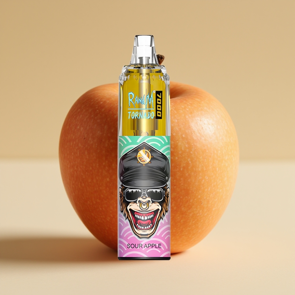 RandM Fumot Tornado 7000 Puffs Jednokratni Vape Kisela Jabuka, 14ML, Mesh Coil, RGB Light