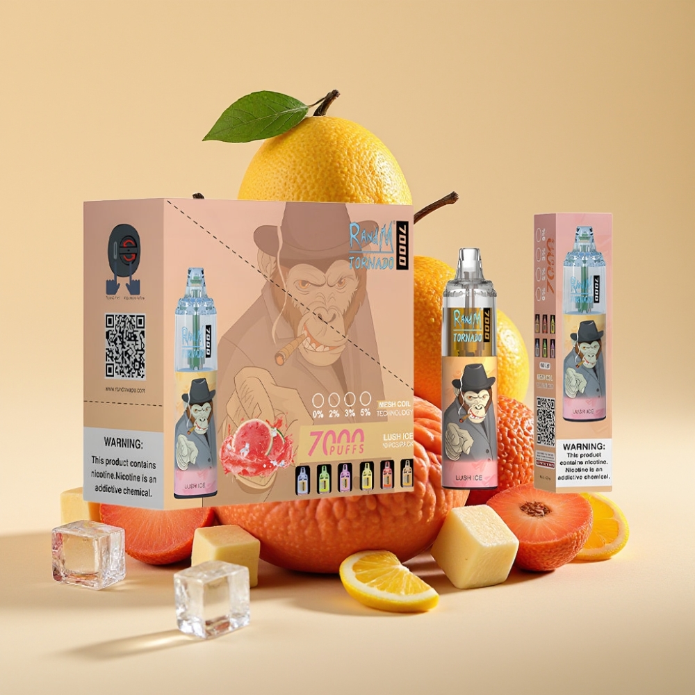 RandM Fumot Tornado 7000 Puffs Jednokratni Vape Lush Ice sa 14 ML E-liquid i 850 MAH Battery