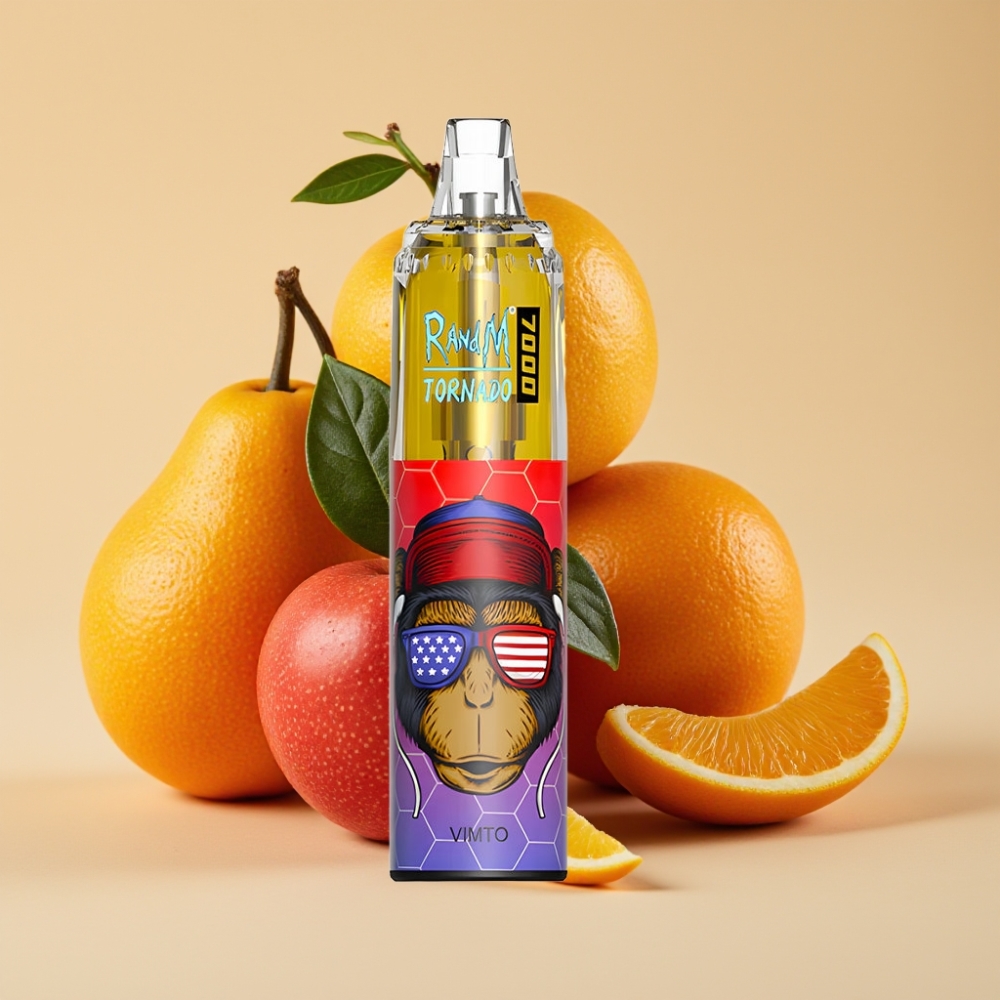 RandM Fumot Tornado 7000 Puffs Jednokratni Vape Vimto sa 14 ML tečnosti, Mesh Coil i RGB svetlom
