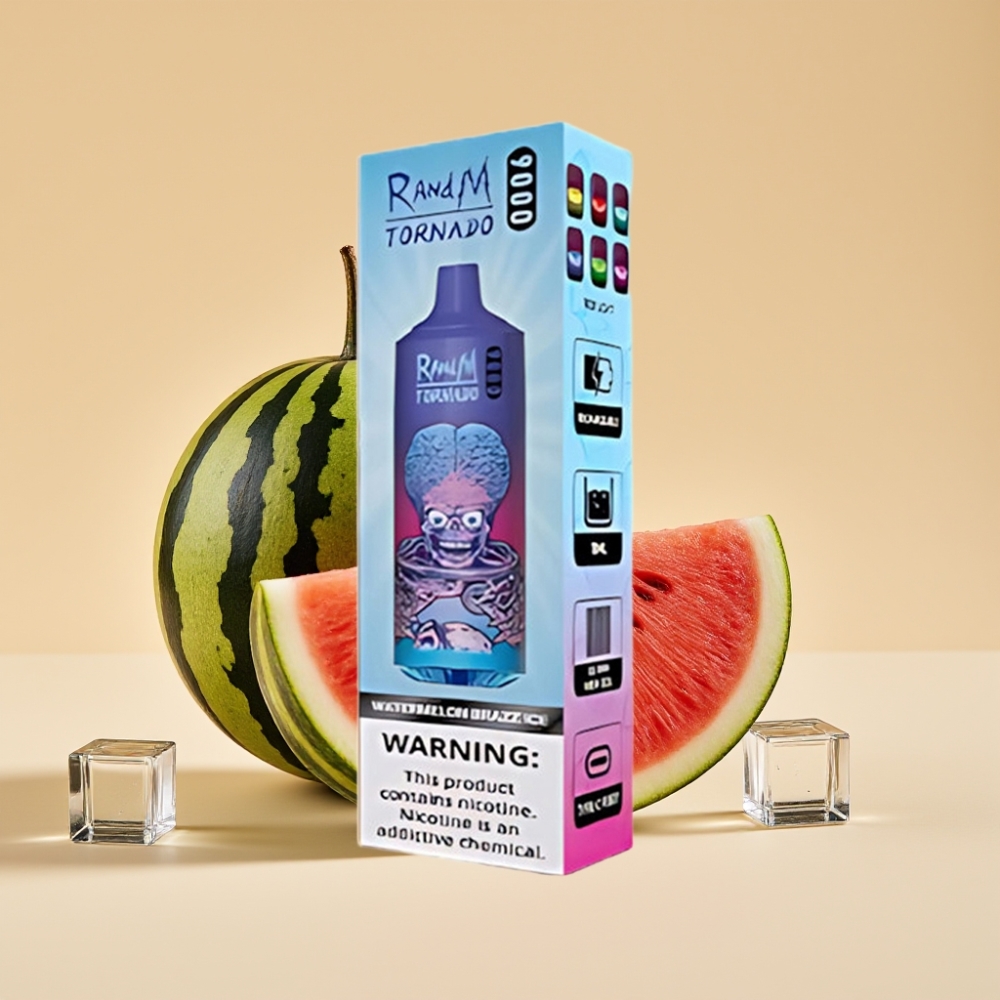 RandM Fumot Tornado 9000 Puffs 18mL 850mAh Rechargeable Mesh Coil RGB Display Lubenica Brazz Ice