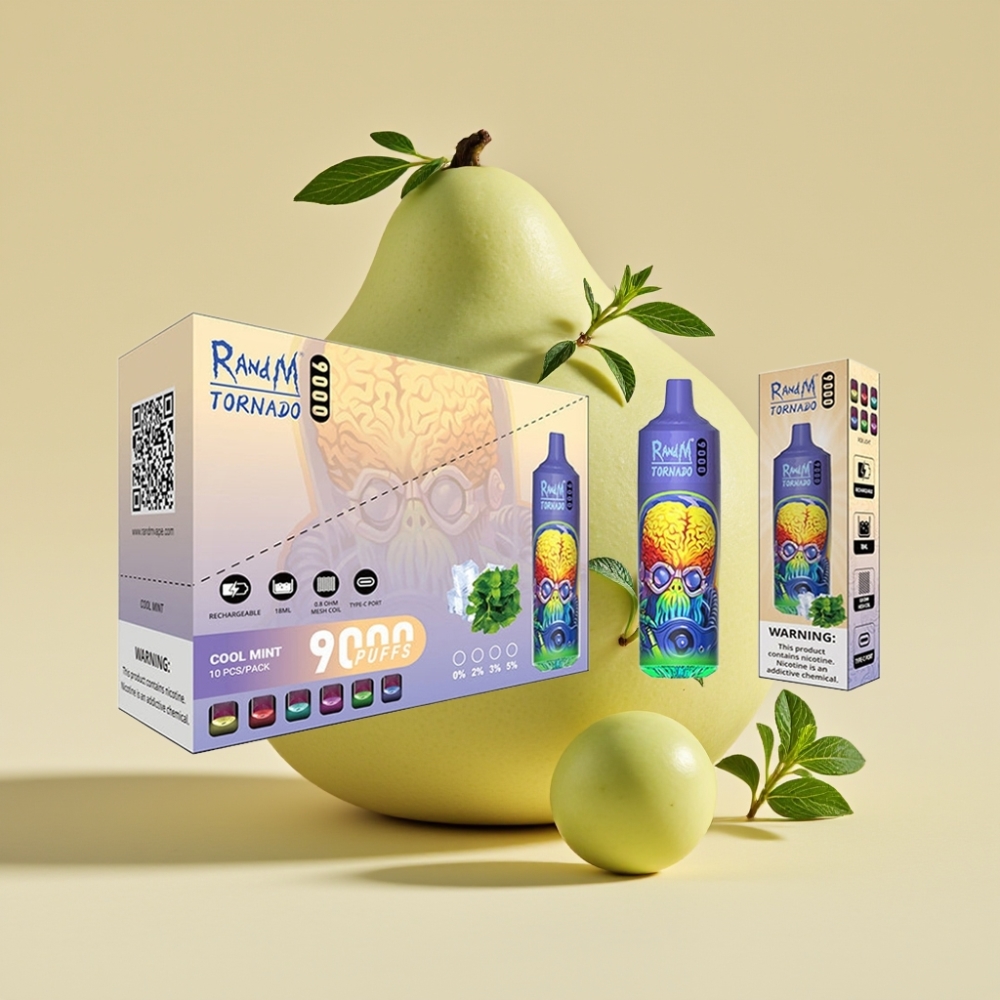 RandM Fumot Tornado 9000 Puffs Jednokratni Vape – Mesh Coil, 18mL, Cool Mint (54 Flavors)
