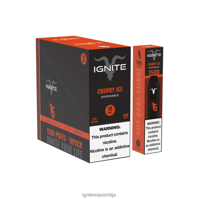 IGNITE V15 вапе оловка 10 ком трешња лед Ignite Disposable Vape L42H98