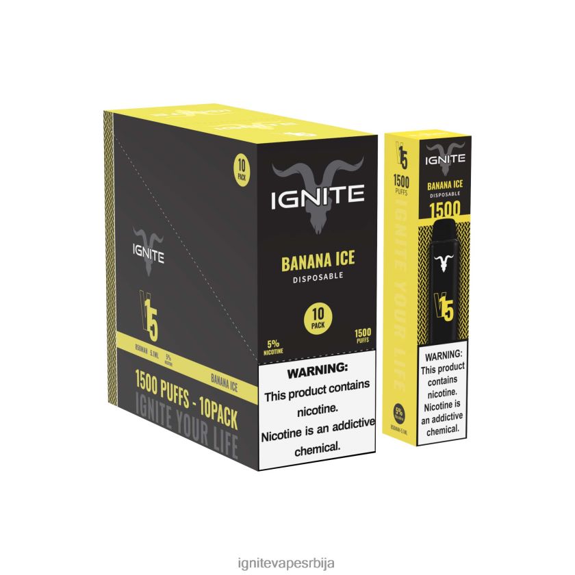 IGNITE V15 вапе оловка 10 ком лед од банане Ignite Vape Srbija L42H11