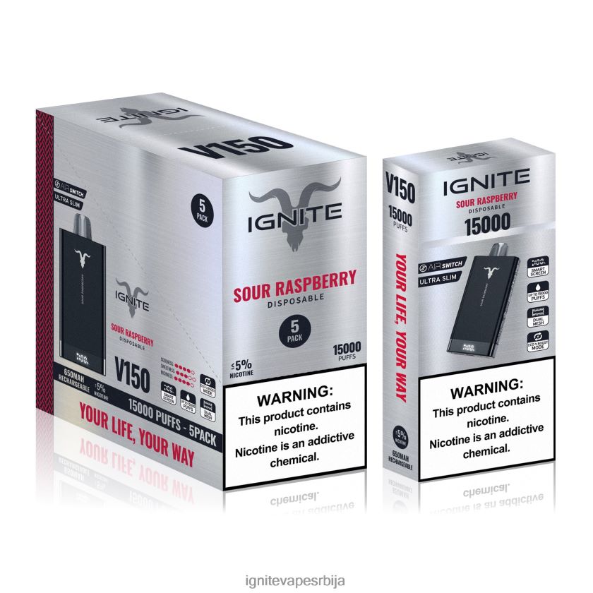 IGNITE V150 вапе оловка 5 ком зелена јабука Best Ignite Flavors L42H85