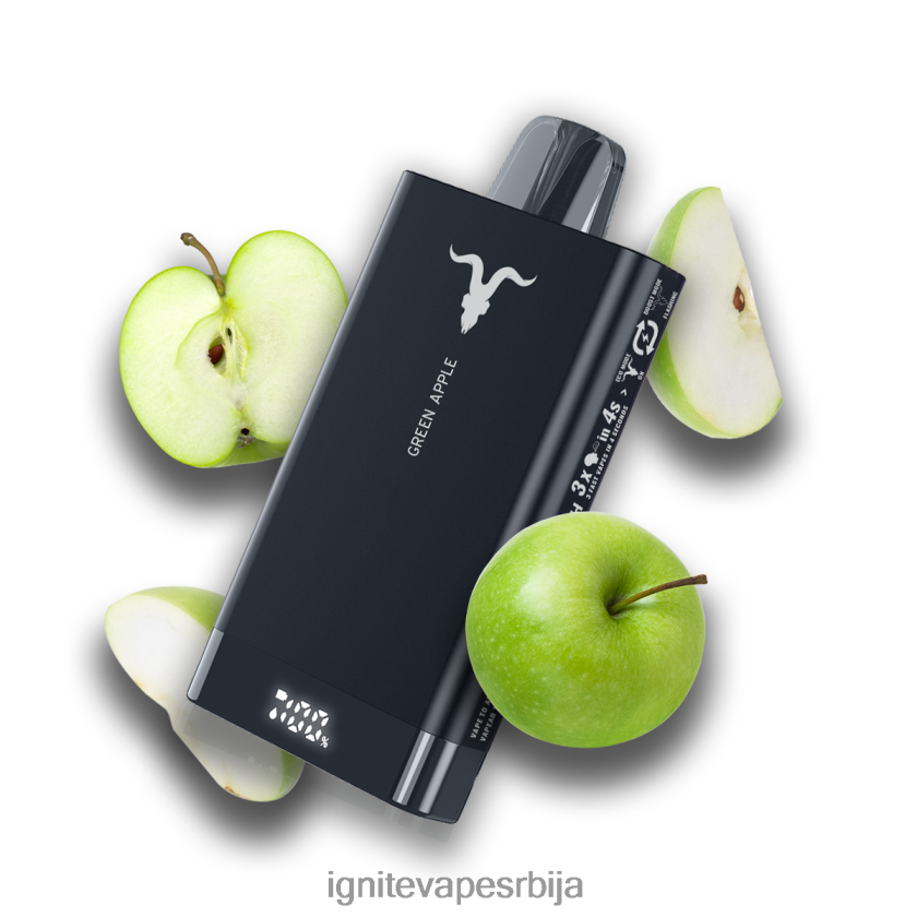 IGNITE V150 електронска цигара зелена јабука Ignite Puff Bar L42H70