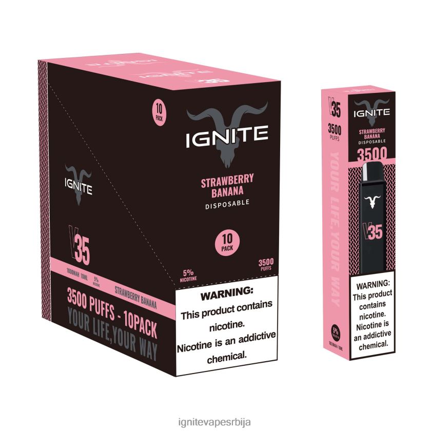 IGNITE V35 вапе оловка 10 ком јагода банана Ignite Disposable Vape L42H128