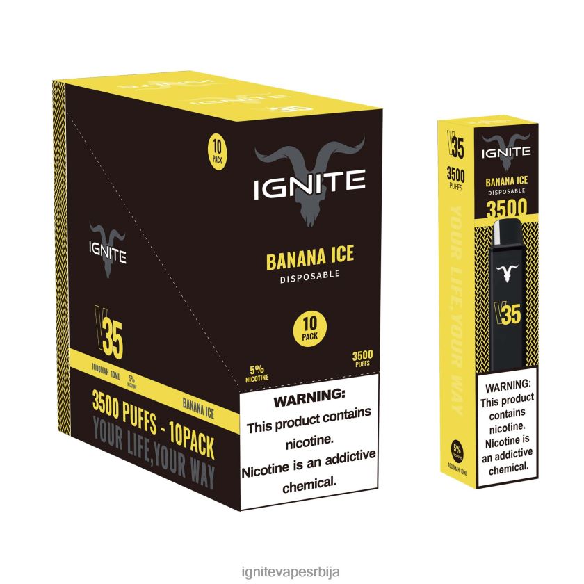 IGNITE V35 вапе оловка 10 ком јагода банана Ignite Disposable Vape L42H128
