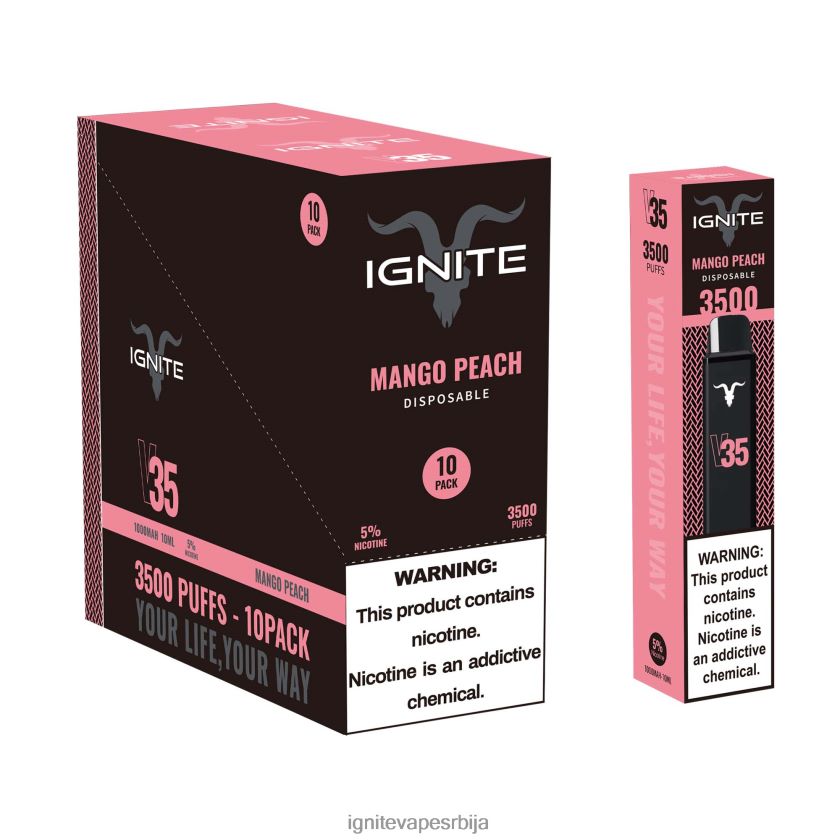 IGNITE V35 вапе оловка 10 ком киви од јагоде Ignite Rechargeable Vape L42H127