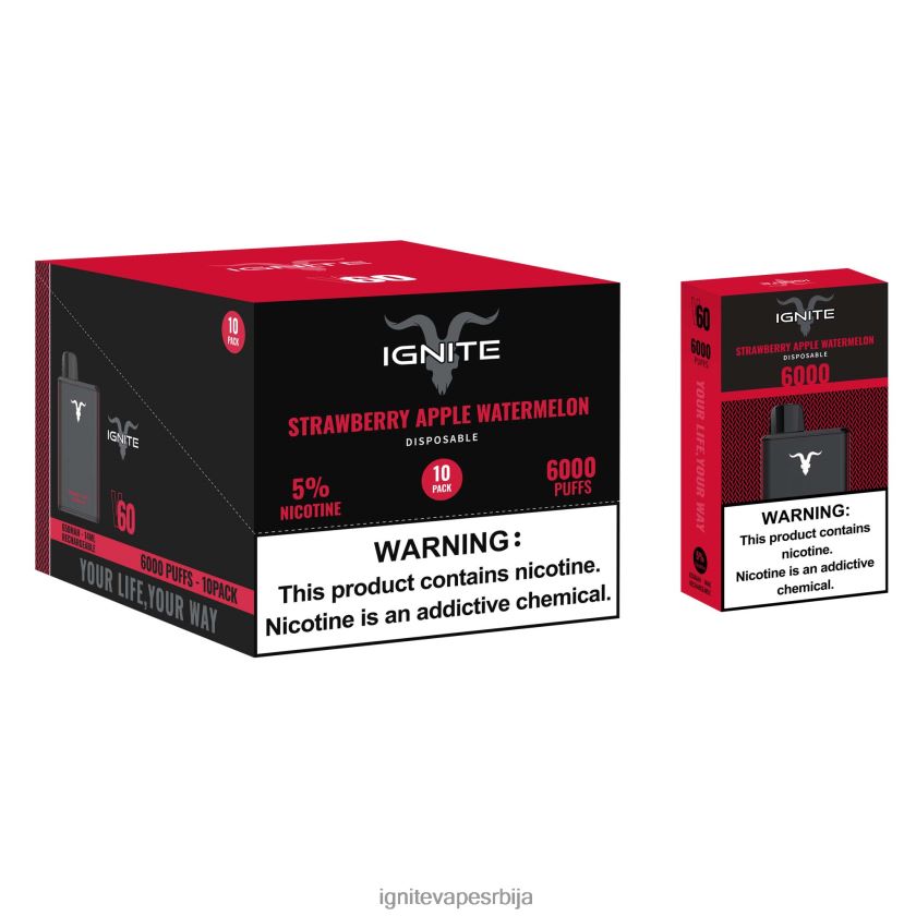 IGNITE V60 вапе оловка 10 ком јагода јабука лубеница Best Ignite Flavors L42H25