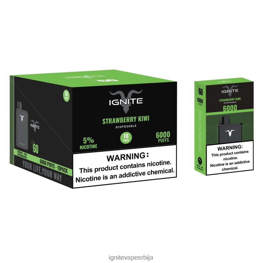 IGNITE V60 вапе оловка 10 ком киви од јагоде Ignite Order Online L42H26