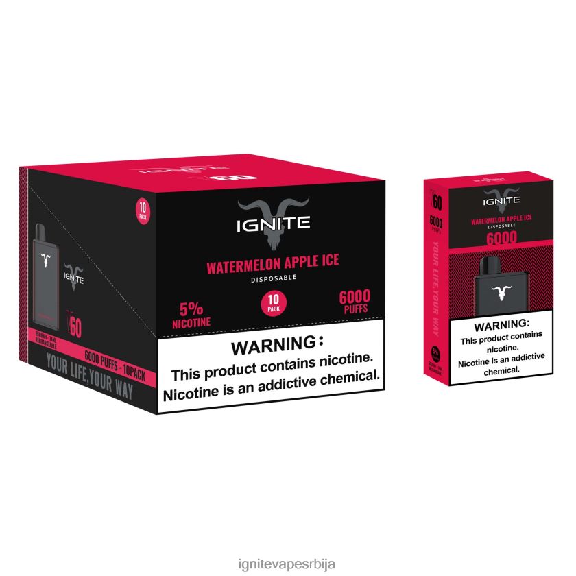 IGNITE V60 вапе оловка 10 ком лед од банане Ignite Vape Srbija L42H1