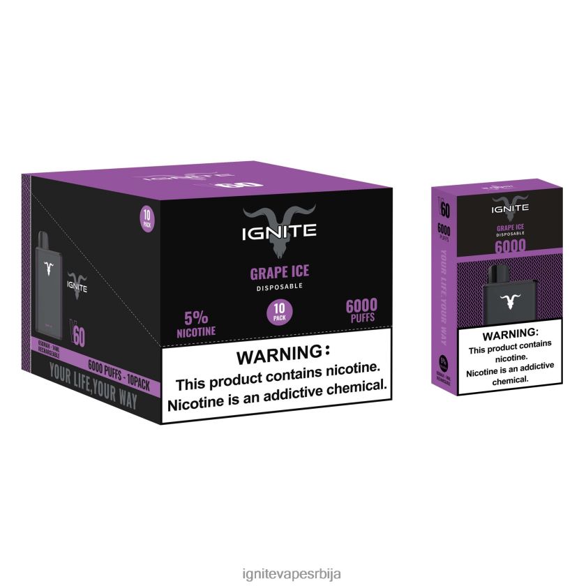 IGNITE V60 вапе оловка 10 ком лед од банане Ignite Vape Srbija L42H1