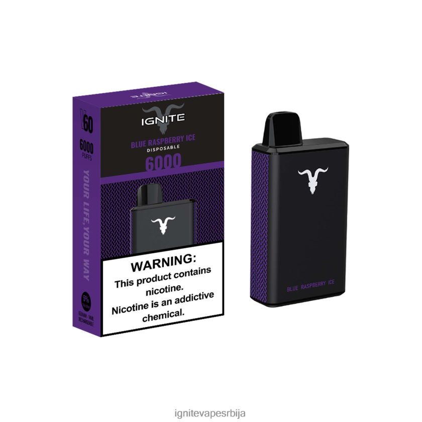 IGNITE V60 електронска цигара лед од плаве малине Ignite Puff Bar L42H30