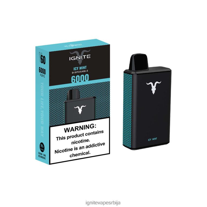 IGNITE V60 електронска цигара ледена мента Ignite Puff Price L42H33