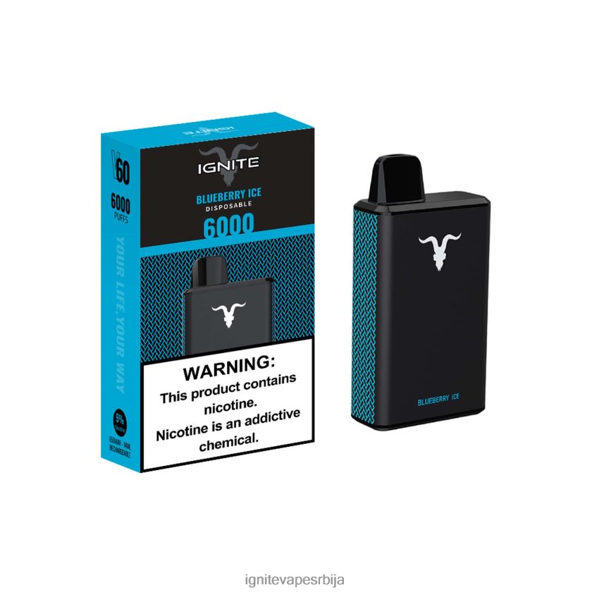 IGNITE V60 електронска цигара ледена мента Ignite Puff Price L42H33