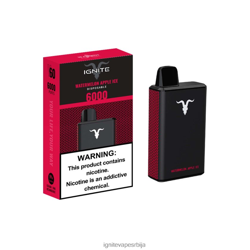 IGNITE V60 електронска цигара лубеница јабука лед Ignite Vape Sales L42H39