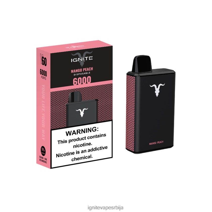 IGNITE V60 електронска цигара манго бресква Ignite Vape Store L42H34